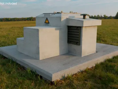 Civil Defense Shelter Entrance Block Rigged for Maya 3D model