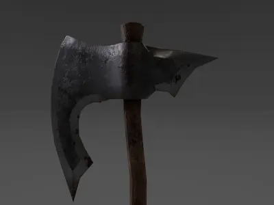 Battle axe Low-poly 3D model 30
