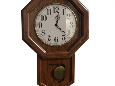 Wooden Clock Vintage  3D model