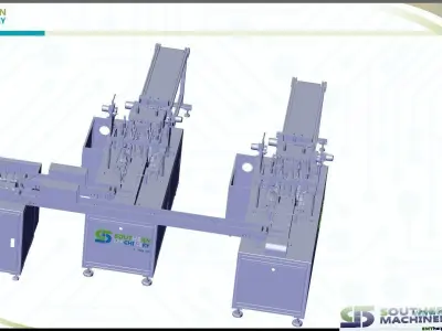 Flat Type Disposable Nonwoven Face Mask Machine 3D model