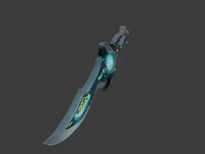 Sci-Fi Energy Core Tactical Dagger 3D model