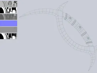 Deer horn knife Low-poly 3D model