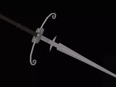 Zweihander Low-poly 3D model