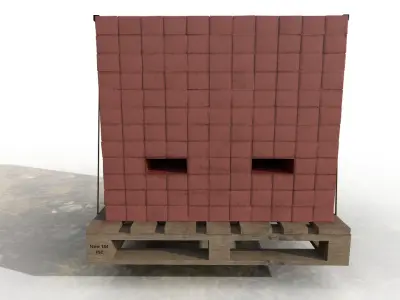 Pallet of bricks Low-poly 3D model