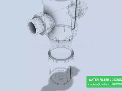 Stainless Steel Household Water Filter 40 Micron Cartridge 3D model purchase