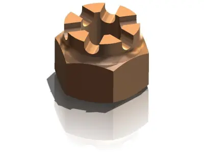Crown nut Free 3D model