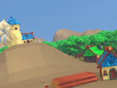 Farm Town Pack Low Poly  For Games Low-poly 3D model
