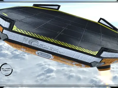 Sci-Fi Float Platform Low-poly 3D model
