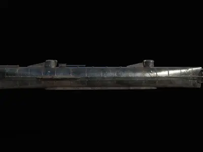 CSS Hunley  Low-poly 3D model