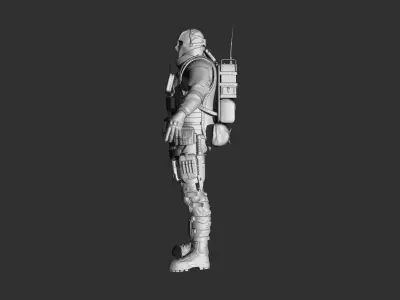 Military Tactical Soldier High-Poly Sculpt ZBrush Game Asset WIP 3D model
