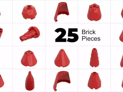 TwindBricks3D - 25 Bricks Cone collection 3D print model