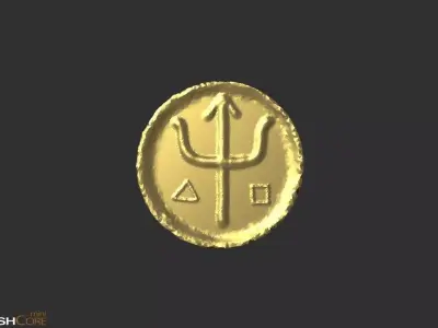 GoldCoin Low-poly 3D model