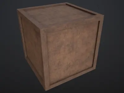 Wooden cargo box Low-poly 3D model