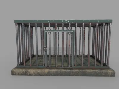 Old Cage PBR Low-poly 3D model