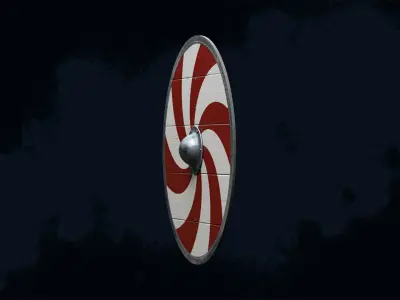 Viking shield 2 - Freshforged Low-poly 3D model