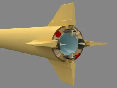 Ghadr-110 Iranian Ballistic Missile Low-poly 3D model