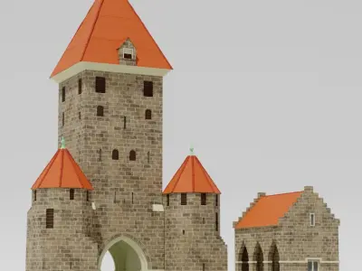 Medieval City Gate Free 3D model