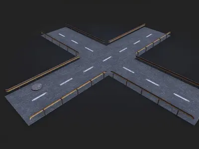 Old road Low-poly 3D model