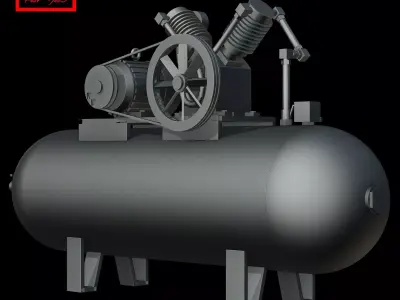 Air Compressor 3D model 4