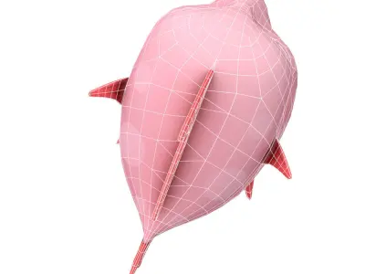 Moon Fish Cartoon Animated Low-poly 3D model