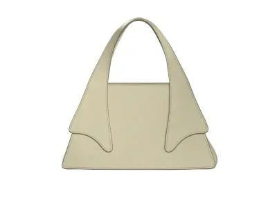 Ivory Leather Tote Bag 3D model