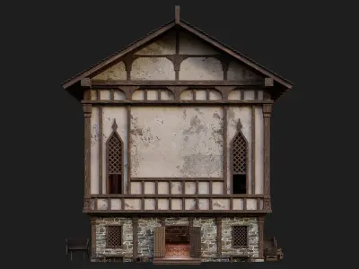 Old Medieval Building 4K Textures GameReady 101 Low-poly 3D model