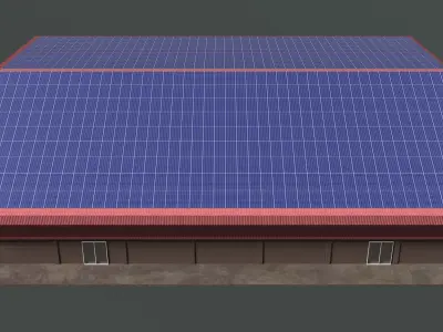 Solar roof on warehouse 24e03 3D model