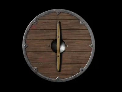 Viking Fantasy Shield - Low Poly Asset  Low-poly 3D model