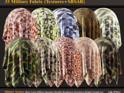 35 Military Fabric Texture and SBSAR 3D model