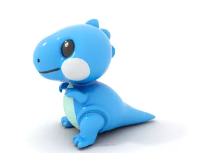 Blue Dinosaur Figure model pack Low-poly 3D model