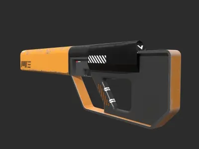 SCI-FI HYPERPUNK RIFLE Low-poly 3D model