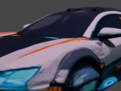 Low Poly SciFi Car 3D Model 3D model