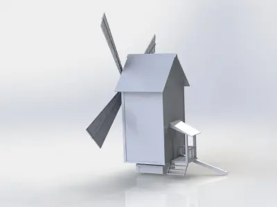 The historic Ukrainian windmill of the 18th century Free low-poly 3D model