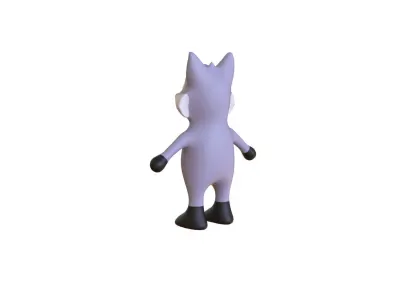 High-Quality 3D Cute Wolf for Games Low-poly 3D model
