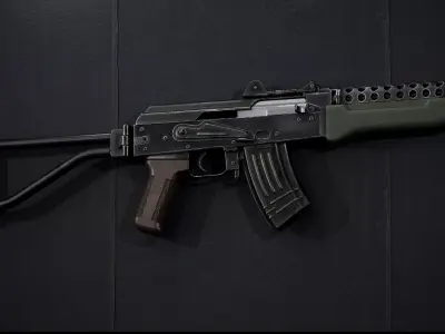 GAME READY MODIFIED AK74 PBR RIGGED Low-poly 3D model