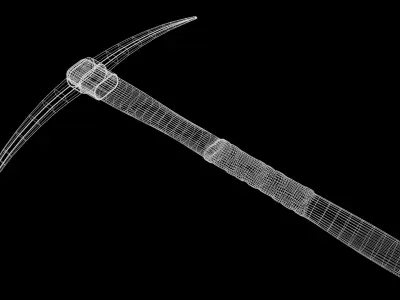 Pickaxe Low-poly 3D model shop