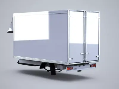 Refrigerated Van Box Structure Low-poly 3D model