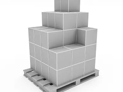 3D Warehouse Box Model 6 Low-poly 3D model
