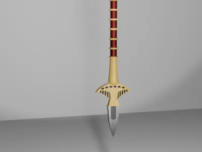Double Sided Spear Low-poly 3D model