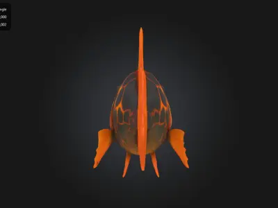 Lava Fish  Fierce Stylized Sea Creature Low-poly 3D model