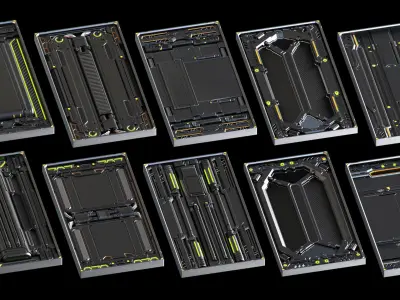 SciFi Panels set 3D model purchase