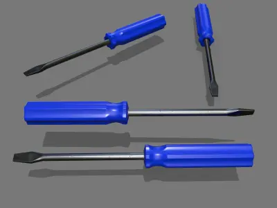 screwdriver Low-poly 3D model 50