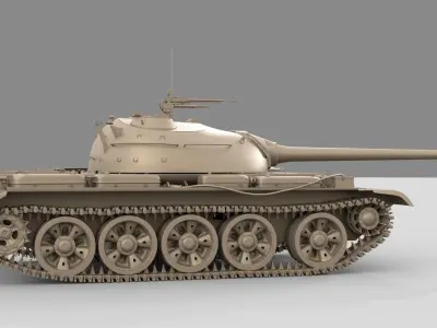 T 72M1 Tank Low-poly 3D model