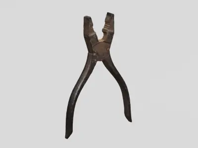 Rusty Tool Pliers 3D scan PBR 4K textures Low-poly 3D model