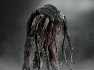 Sci Fi Alien Octopus Low-poly 3D model