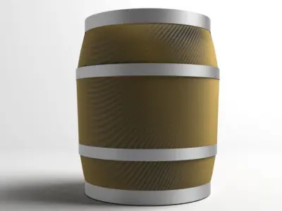 Barrel Wooden 2 Gallons 3D model