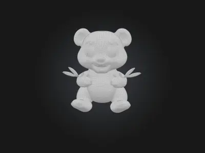 cute cartoon panda model 3D model