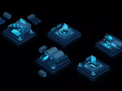 Modular Smart System Visualization Scene 3D model