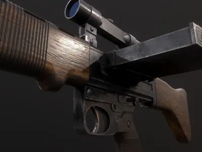 FG-42 German Rifle PBR  Low-poly 3D model