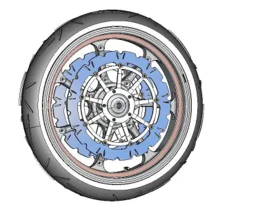 Motorcycle front wheel Free 3D model